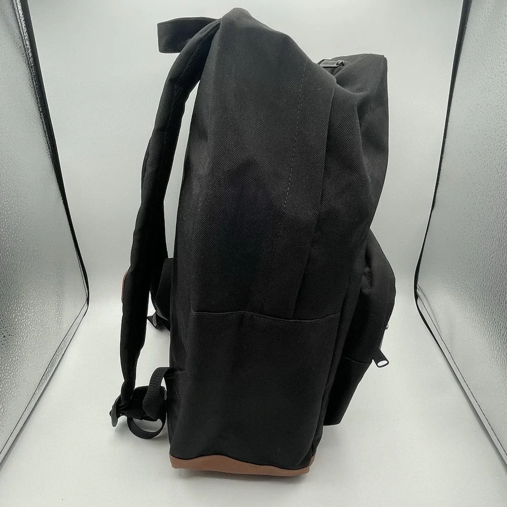 EUC Herschel Pop Quiz Backpack Black/Tan School Travel Carry‎ On Utility Large